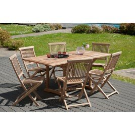 Lot de 2 Chaises pliantes en teck java