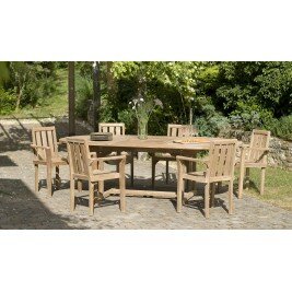 Lot de 2 Fauteuils empilables en teck massif